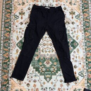 Pacsun Cargo Pants Mens Size M Black Casual Streetwear Drawstring Adjustable